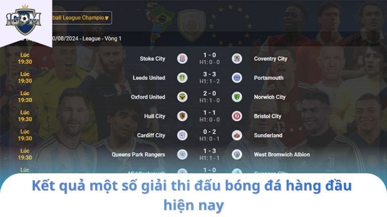 đọc bảng kết quả bóng đá